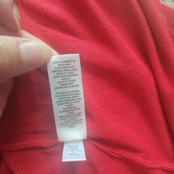 NWT Chicos Sparkle Floral Pullover Sweater Womens 3 Long Sleeve Red - Picture 11 of 11